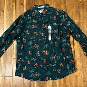 Duluth Trading Co Christmas Men’s Free Swinging Relaxed Fit Shirt Size Large